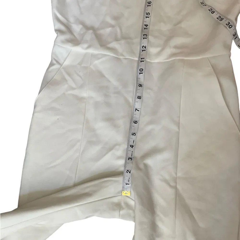 CHELSEA 28 Puff Sleeve Jumpsuit Size S in Ivory
